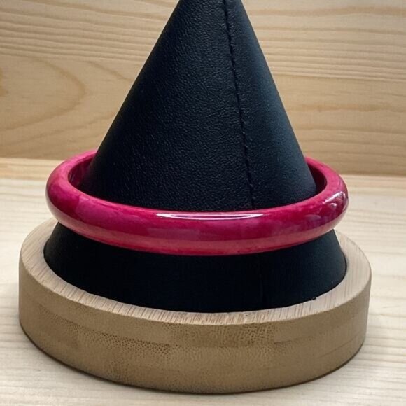 Pink Marbled Bangle Bracelet 8" Round - Picture 1 of 4